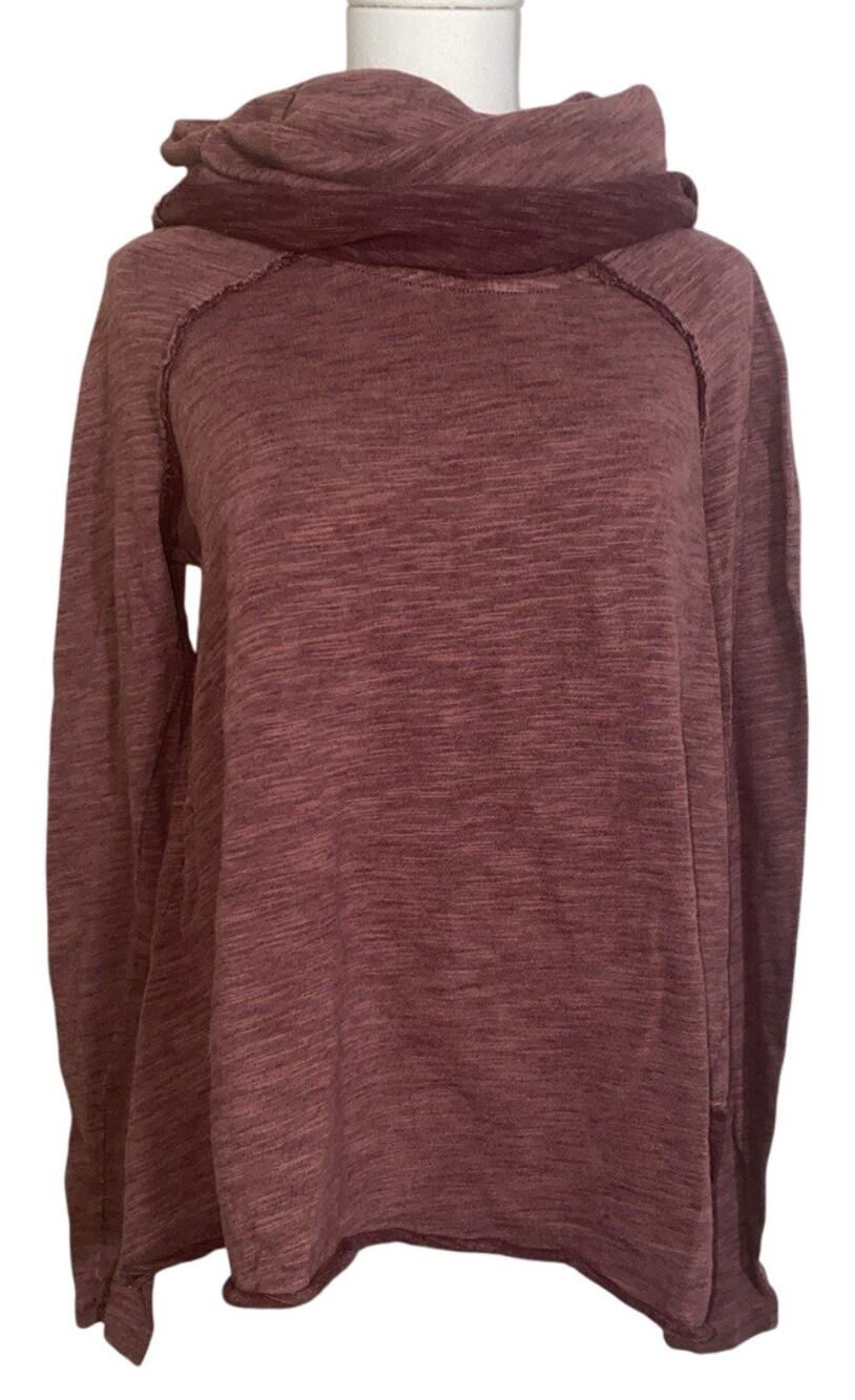 Free People Beach Cocoon Cowl Neck Pullover Sweater Body Size M/L burgundy